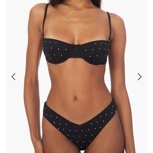 WEWOREWHAT DELILAH RHINESTONE TRICOT BIKINI TOP